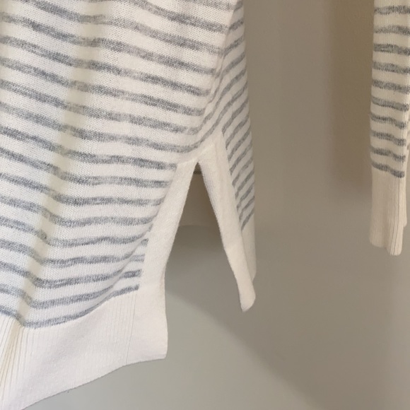 LOFT Gray & White Stripped Sweater - Picture 8 of 9